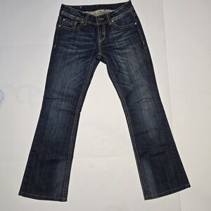 Vintage Y2K STUDIO 5 Jeans Boot Cut Western Embellished Bling Size 7 (Fits 31x30